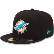 New Era Miami Dolphins Black 59FIFTY Fitted Hat 1442122